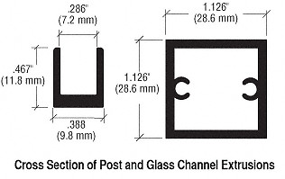 CRL D990A12E Satin Anodized 12" End Design Series Partition Post