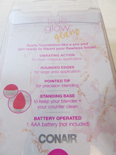 Conair True Glow Glam Vibrating Makeup Blender with Standing Base