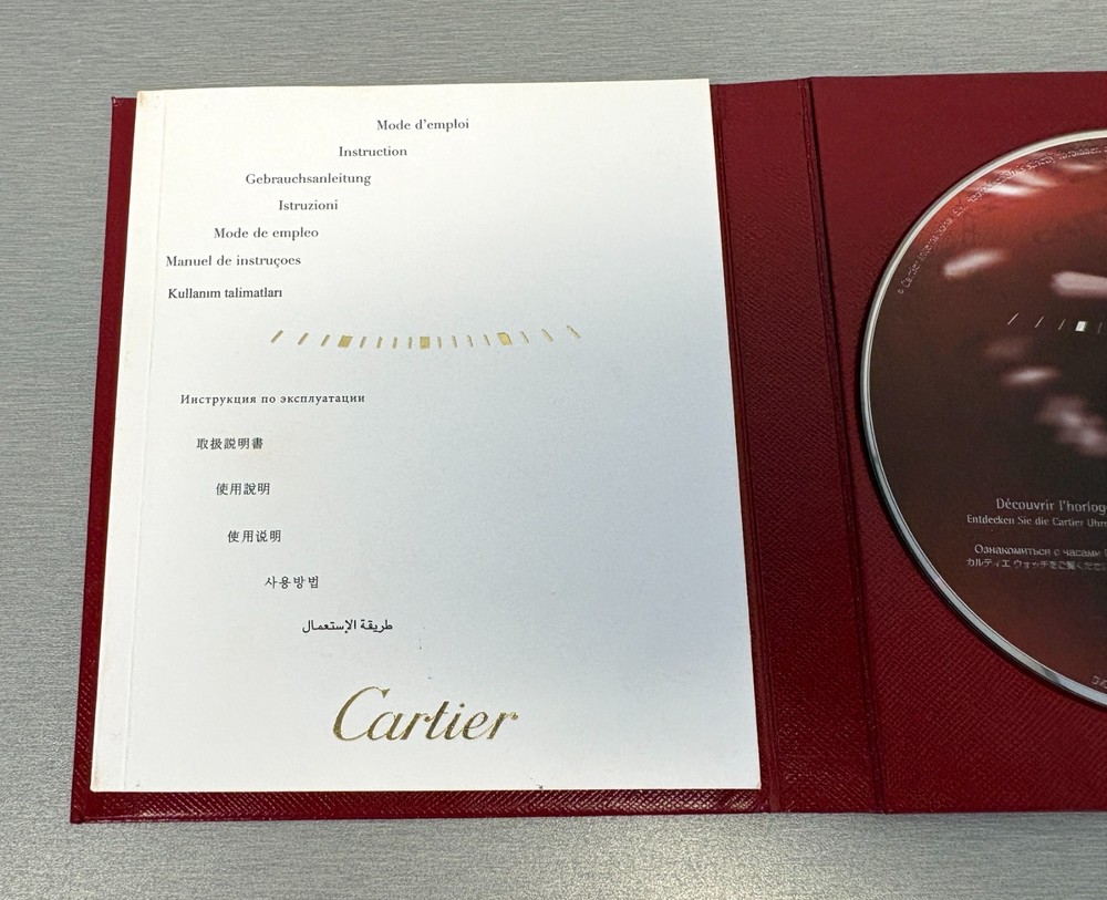 Cartier Original Red Folder Instruction Booklet, Certificate & CD