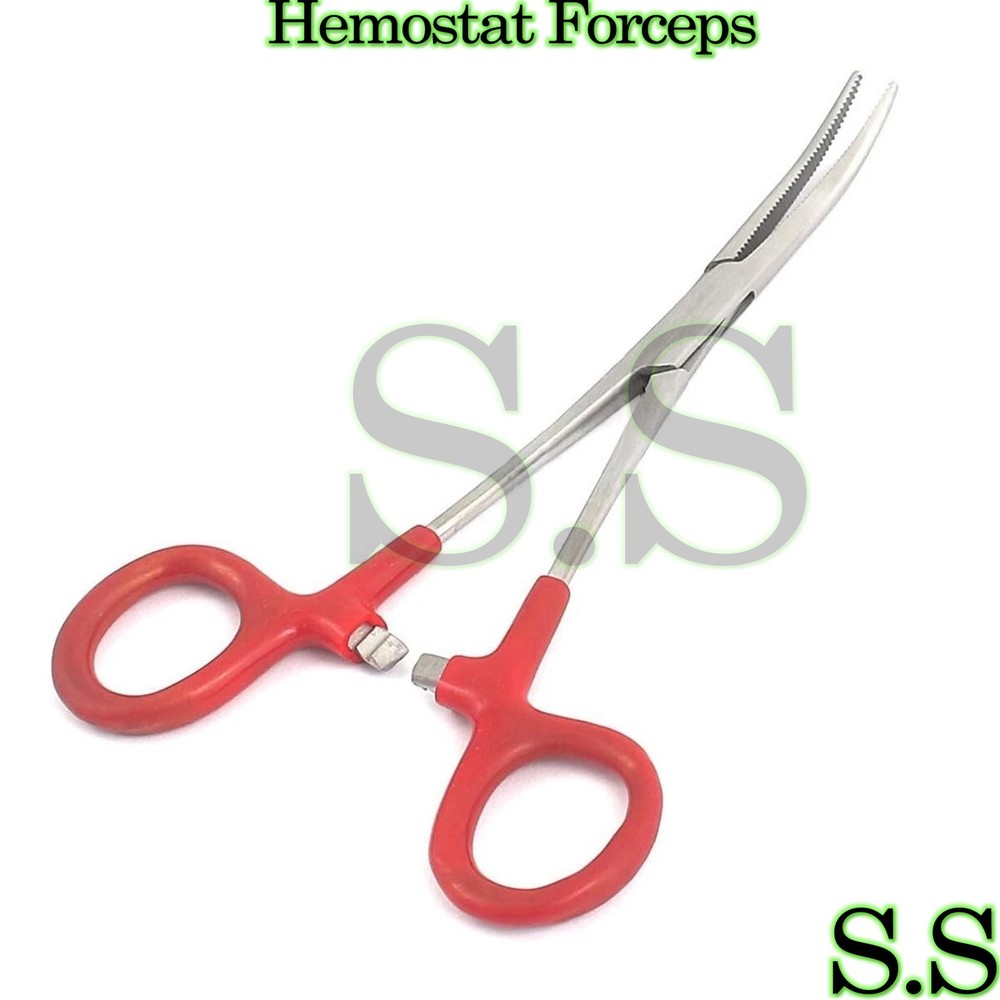 "High-Performance Curved Hemostat Forceps 6" with Grip-Enhancing Dip"