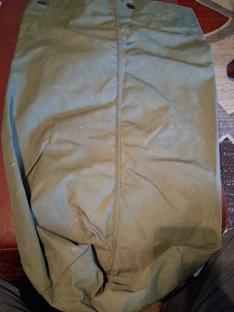 US Army Duffle Sack Deployment Pack Green Canvas Great Condition
