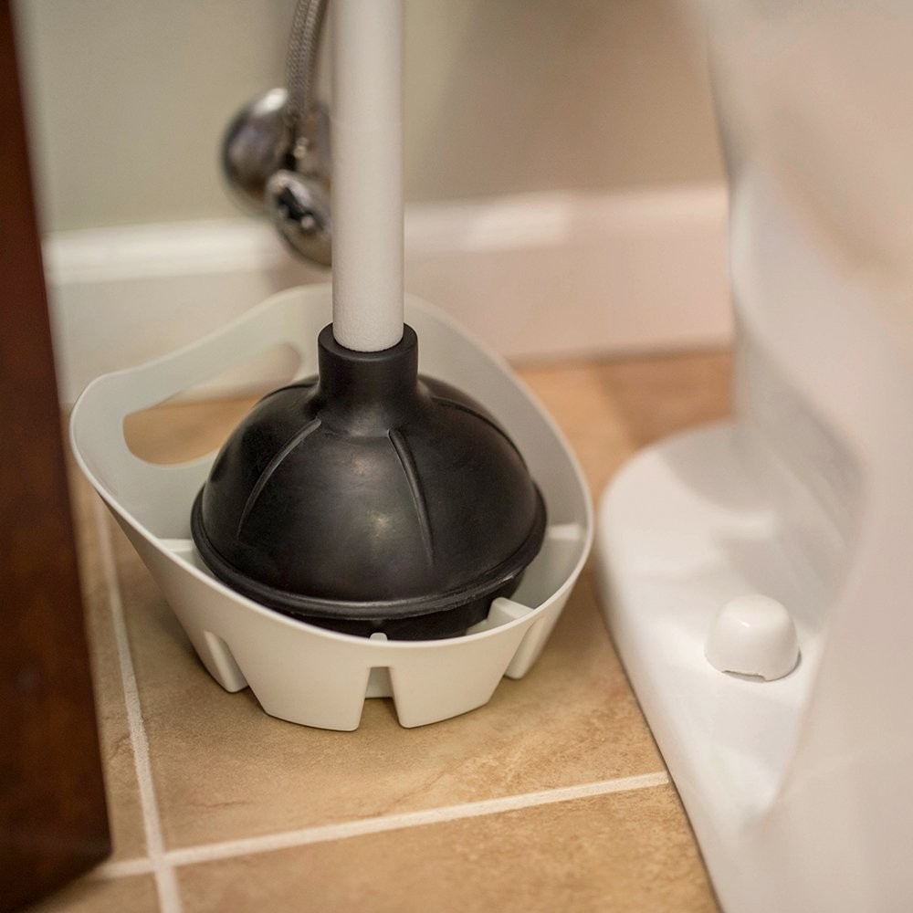 Plumb Craft Universal Plunger Holder Drip Tray, White (1 Pack)