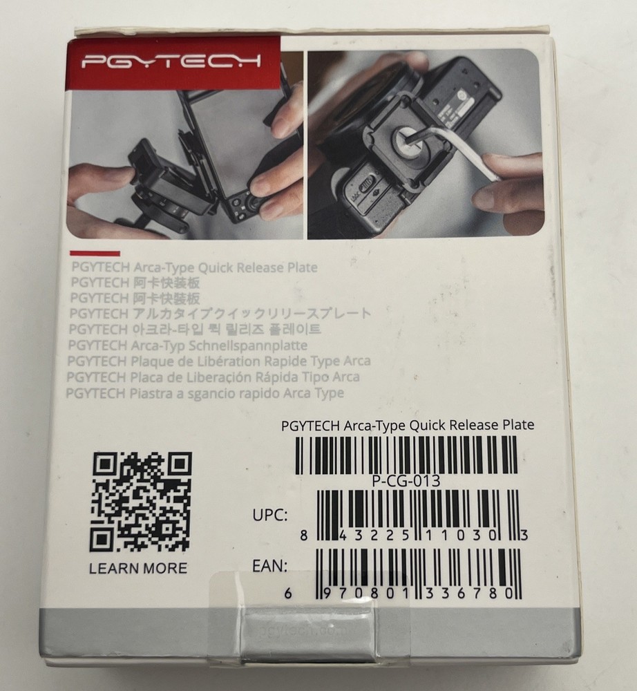 PGYTech Arca Type Quick Release Plate P-CG-013 Arca-Swiss Compatible