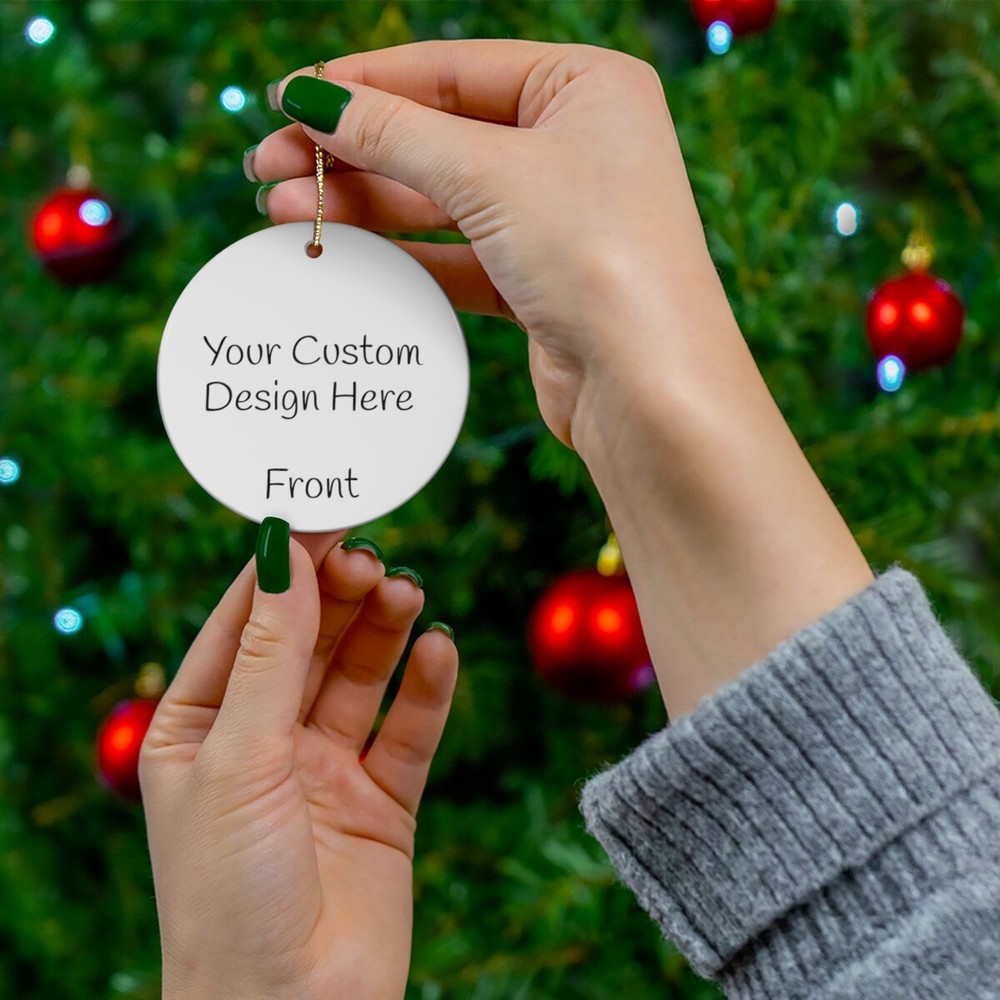 Your Custom Design Ceramic Ornament Circle 2.76" 4mm thick, Front and back print