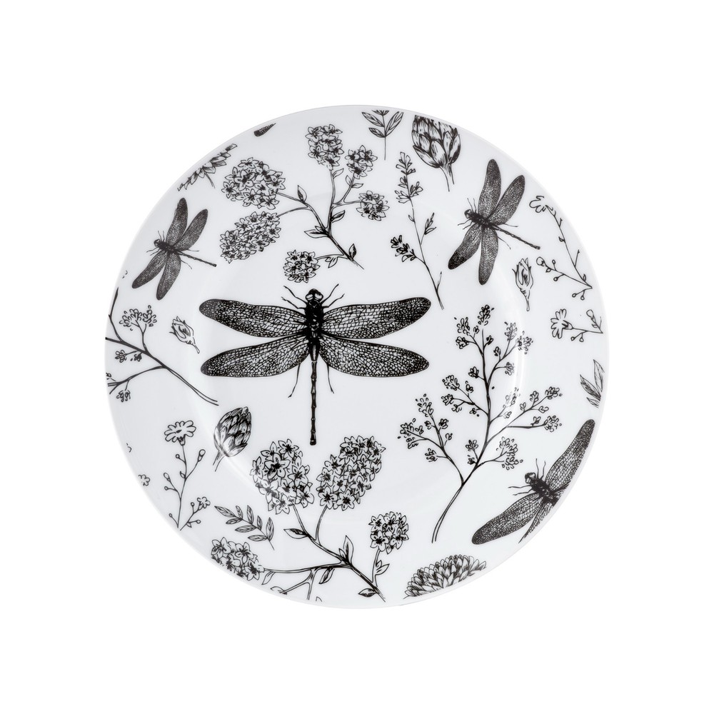 Dinnerset 16-Piece Dinnerware Set, White, Dragonfly