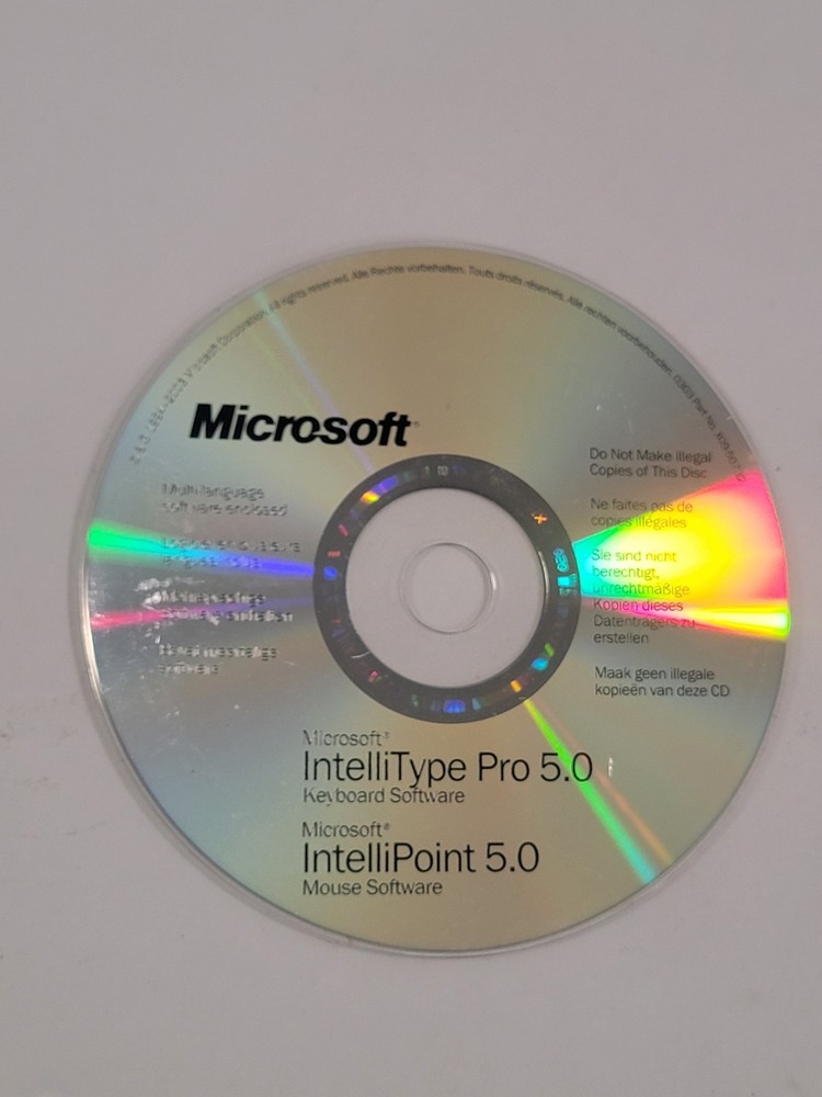 Microsoft IntelliType Pro 5.0 Keyboard, IntelliPoint 5 Mouse Software Drivers CD