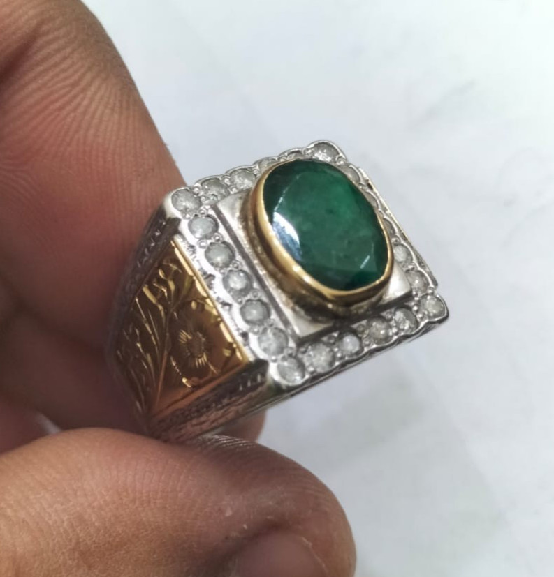 Emerald, natural Emerald, Emerald Ring, Emerald For Men, Handmade Ring