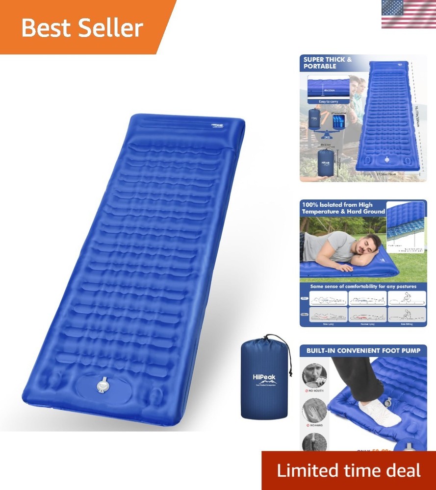 Convenient 4" Extra-Thick Inflatable Sleeping Mat for Camping & Backpacking