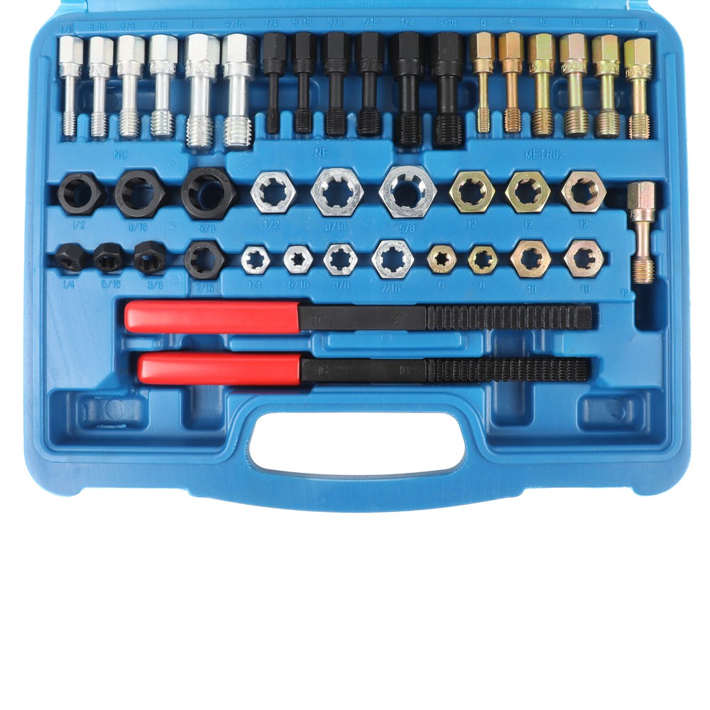 42Pcs Metric Thread Restorer Kit UNC UNF Thread Chaser Set Rethread Repair Tool