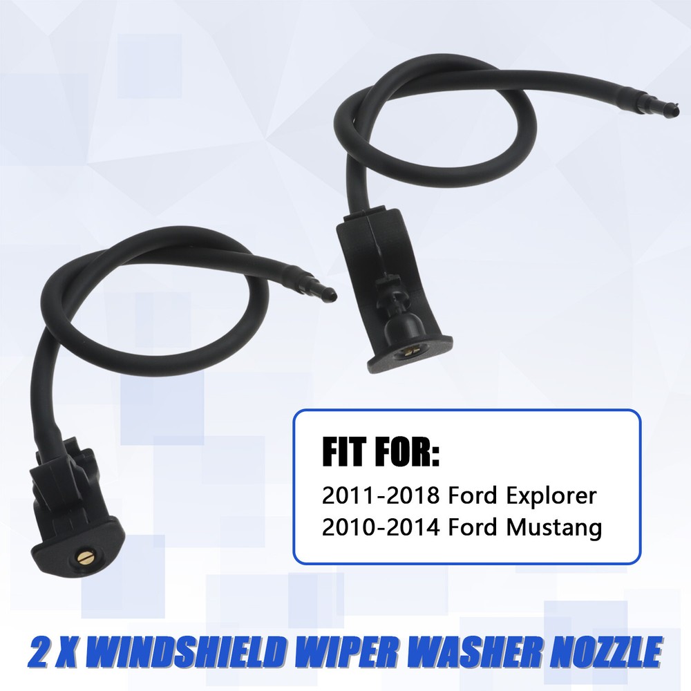 2 Pcs Front Windshield Wiper Washer Jet Spray Nozzle for 2011-2018 Ford Explorer