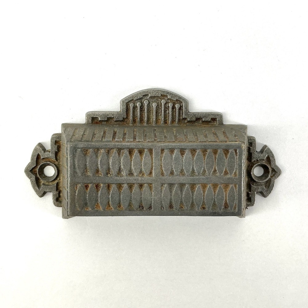 Antique Art Deco Bin Pull Drawer Handle Victorian Hardware Cast Iron 005