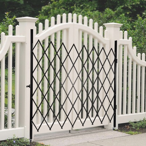 Folding Security Gate Wall Mount Single Folding Door Scissor Gate 7.2ft x 6.5ft