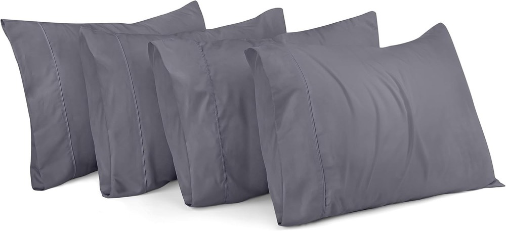 Queen Pillow Cases 4 Pack Envelope Closure Soft Brushed Microfiber Fabric
