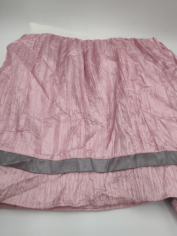 The Peanutshell Pink with Gray stripe Crib DUST RUFFLE