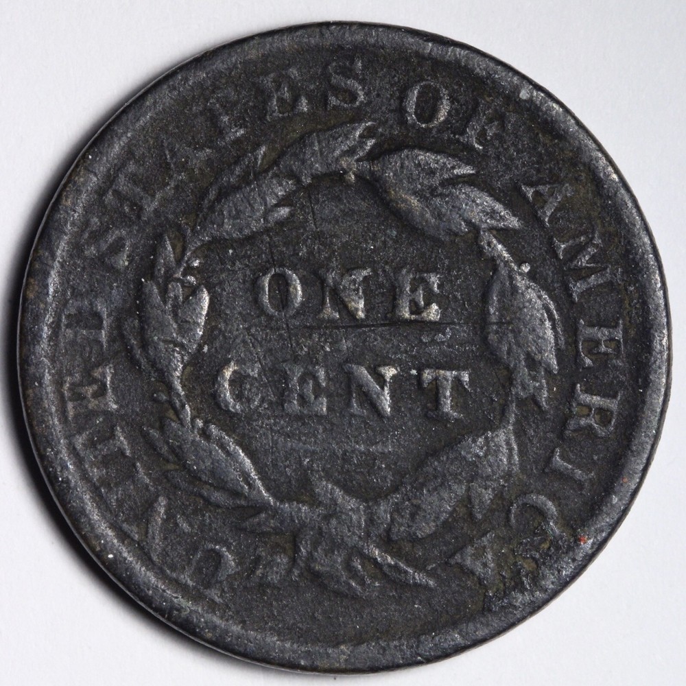 1833 Coronet Head Large Cent E102 TCM