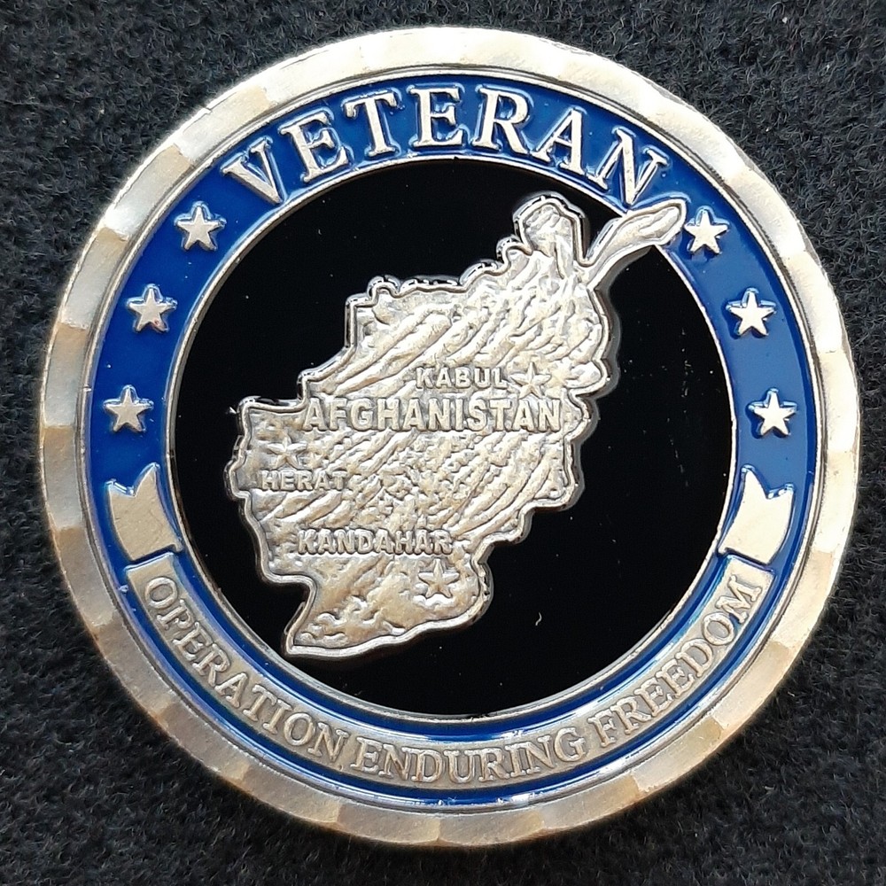 Challenge Coin: Veteran - Enduring Freedom ALL Branches ENGRAVED