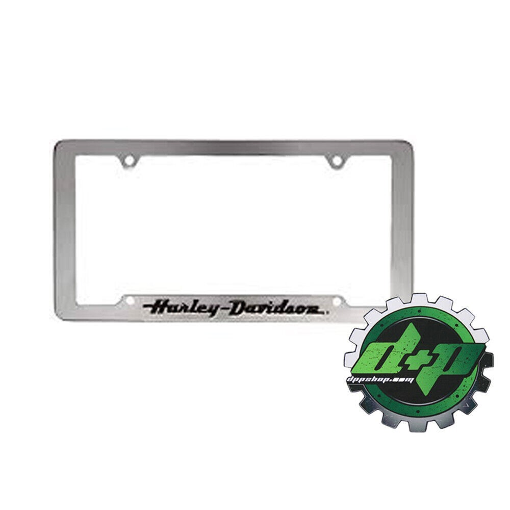 Harley Davidson Script Chrome License Plate Tag Frame Metall 6305