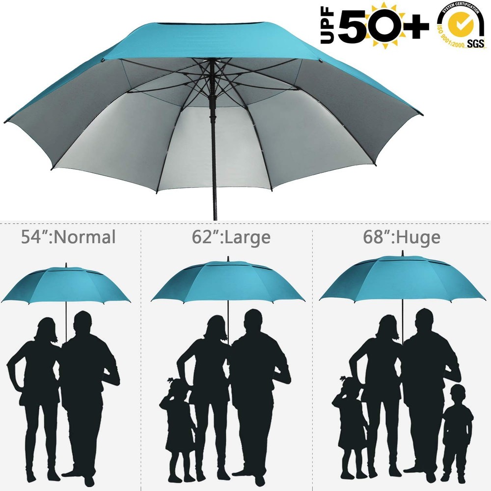 G4Free 68 inch Oversize Windproof Automatic Open Golf umbrella Double Canopy Ven