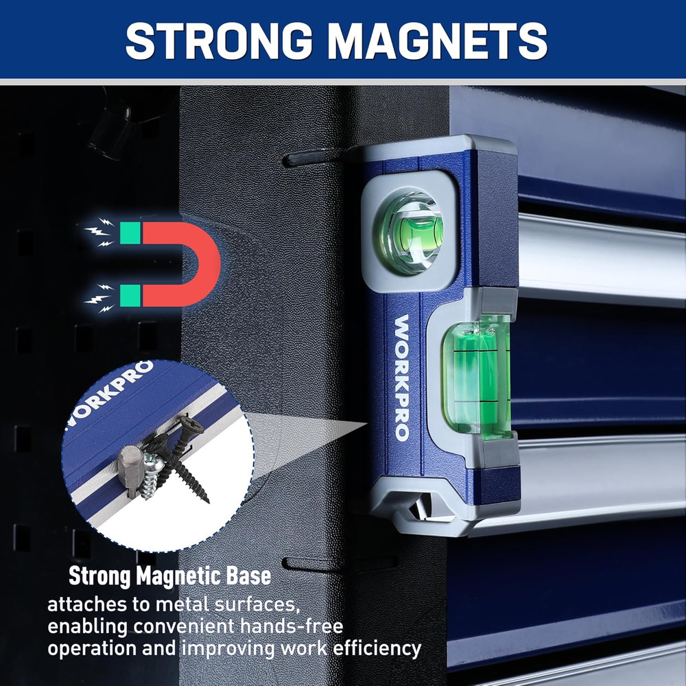 4.5" Mini Level Tool Magnetic Pocket Level Aluminum 2 Vials