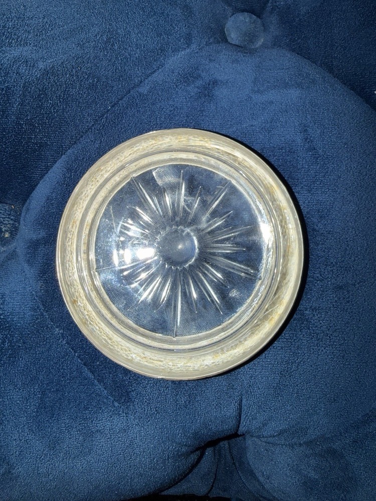 VINTAGE STERLING SILVER & CRYSTAL COASTER/CUP HOLDER