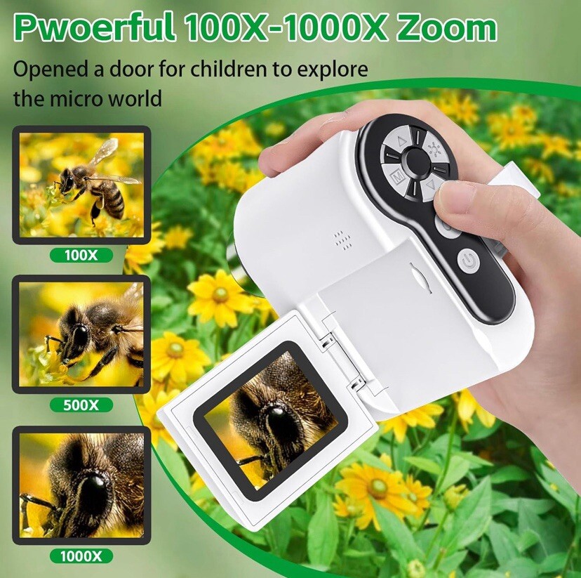 Microscope for Kids - 1000X Portable Handheld Kids Mini Microscope