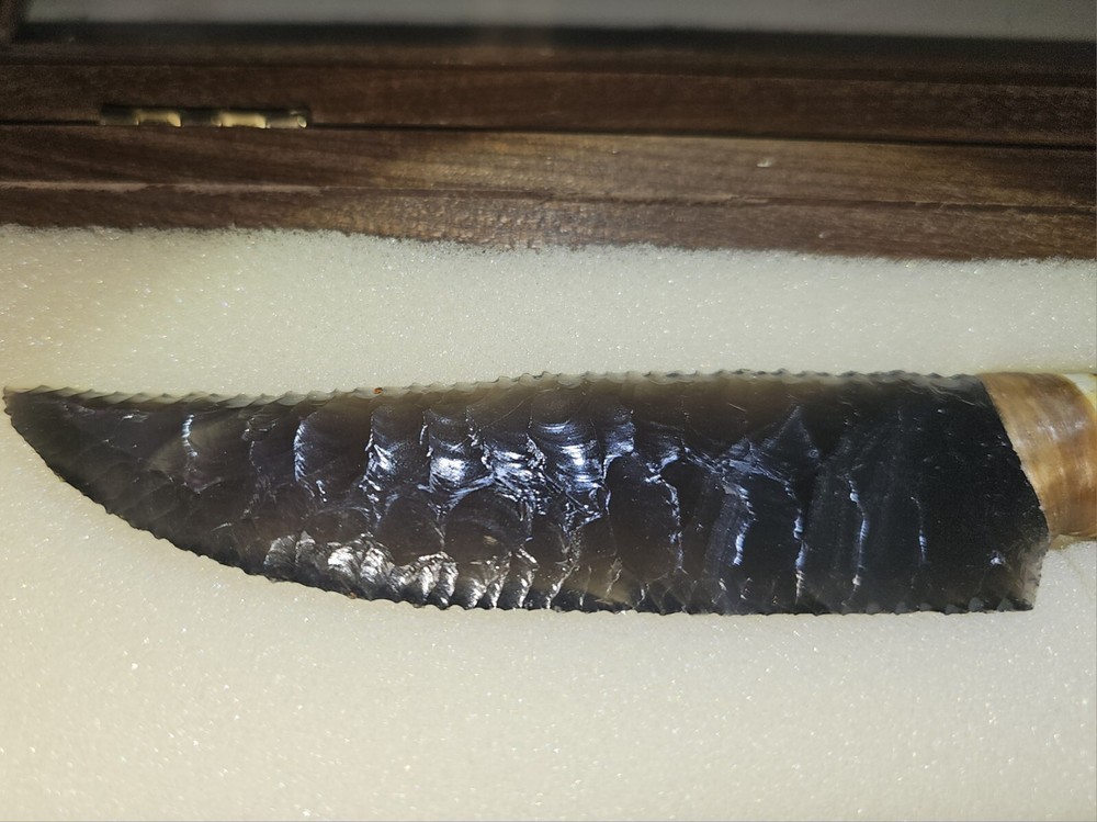 3 Piece Obsidian Knife Collection with Display Box