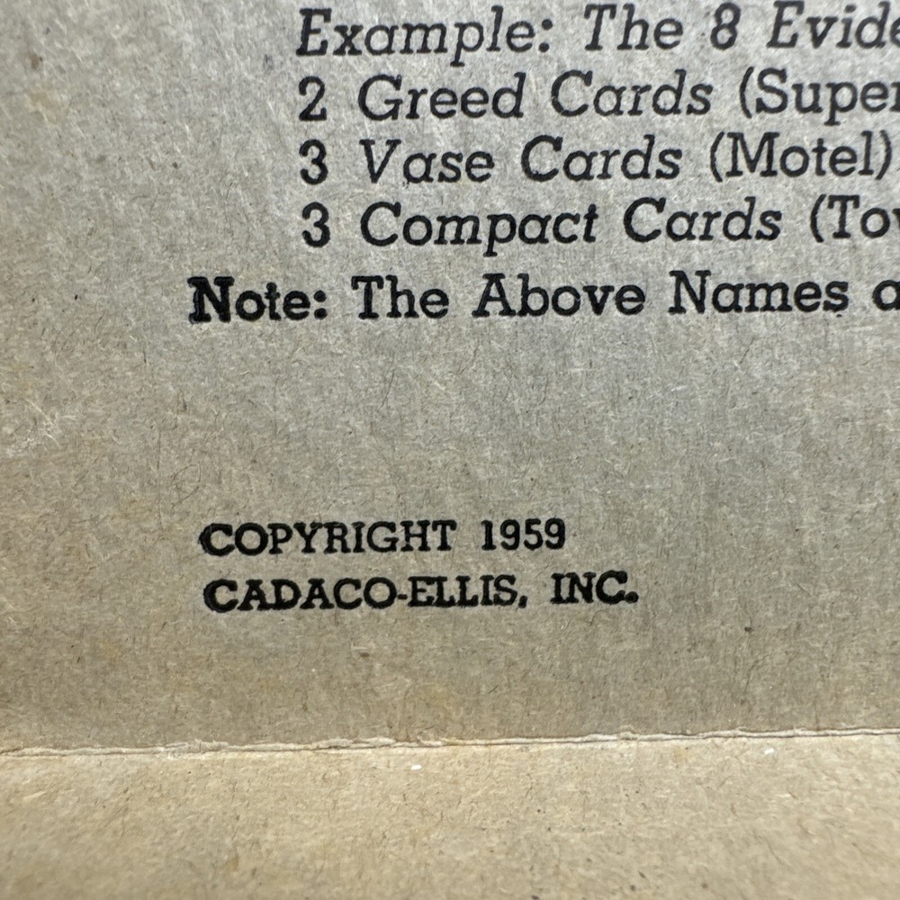 Whodunit Board Game 1959 Cadaco no. 232