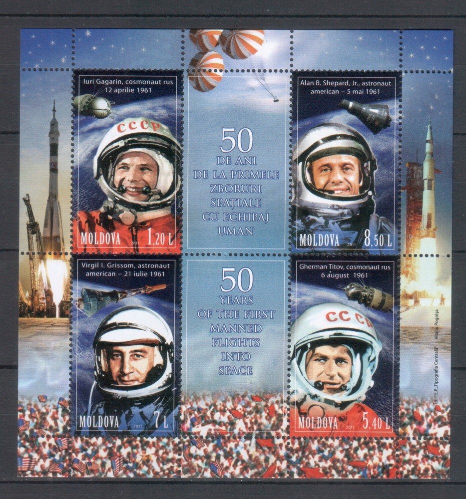 Moldova 2011 First Manned Space Flight MNH sheet