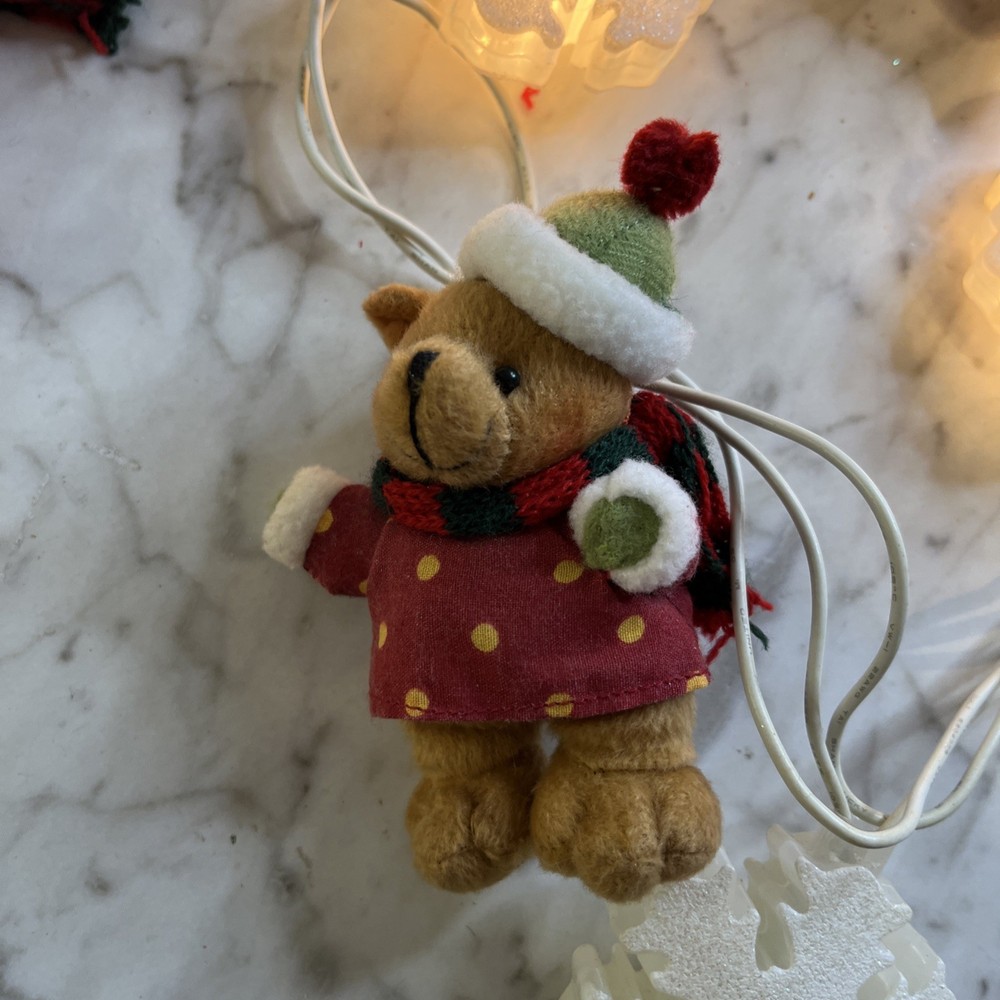 Avon Holiday Bear Light string Snowflake Vintage 2005 Topwell 128in String Light
