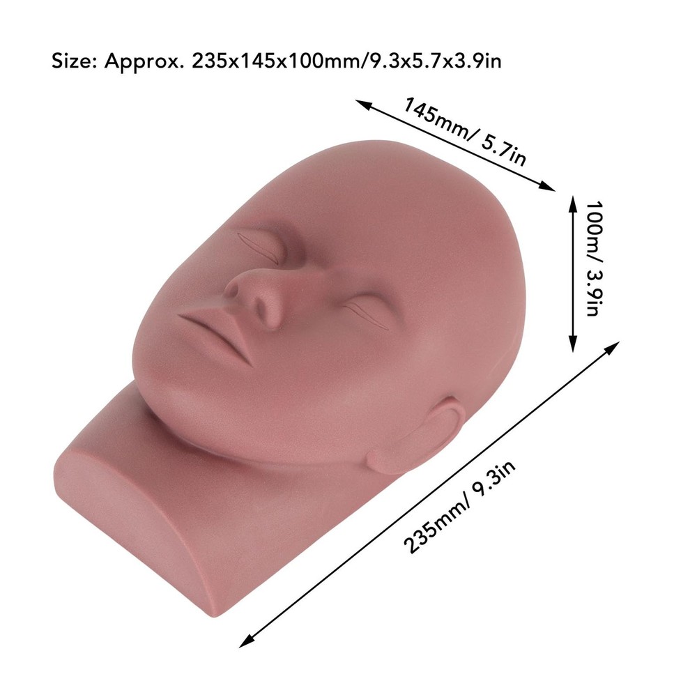 Eyelash Practice Training Head Portable Mannequin Flat Makeup Massage Doll