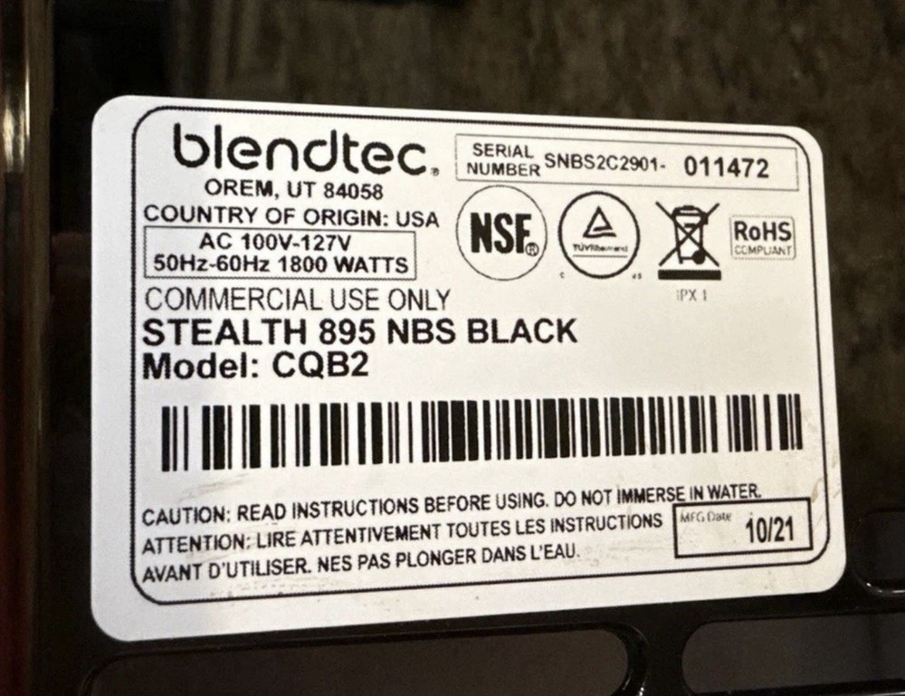 Blendtec Commercial Stealth 895 Blender