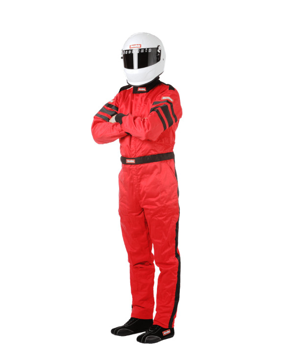 RaceQuip One Piece Multi Layer Fire Suit Red Medium Tall SFI 3.2A / 5 Rated