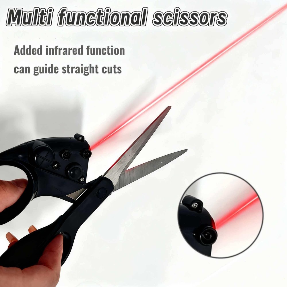 Laser Guided Fabric Scissors: Fast, Direct Cutting, Ergonomic Handle, Pro Grade