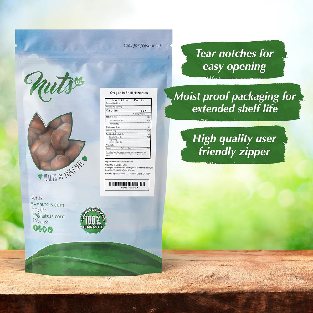 Oregon Hazelnuts in Shell Whole Raw Unsalted