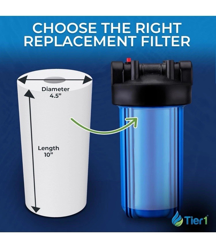 10 x 4.5 Inch DGD-2501 1 Micron Polypropylene Sediment Water Filter 6 Pack