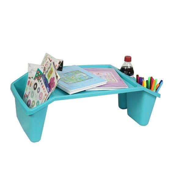 (2 pack) Everything Mary Lap Desk, Teal 17.9" Storage Lap Desk