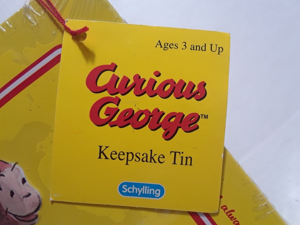 Curious George Tin Lunch Box Collectible Keepsake /Red Handle/Pristine Sealed