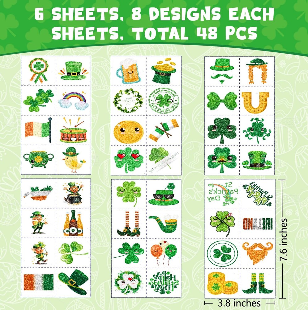 St Patricks Day Accessories & Decorations, 48Pcs St. Patrick's Green