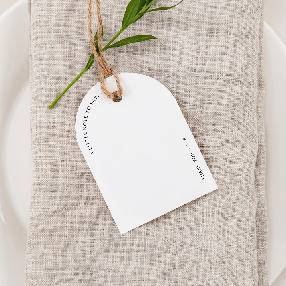 ThreeKin Pack of 50 Thank You Gift Tags 2 x 3 Rectangular Tag with Pre-Punche...