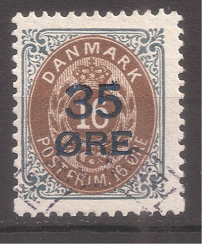 Denmark   Sc# 79   Used   Dk Bl Over-print   Cat Val $65