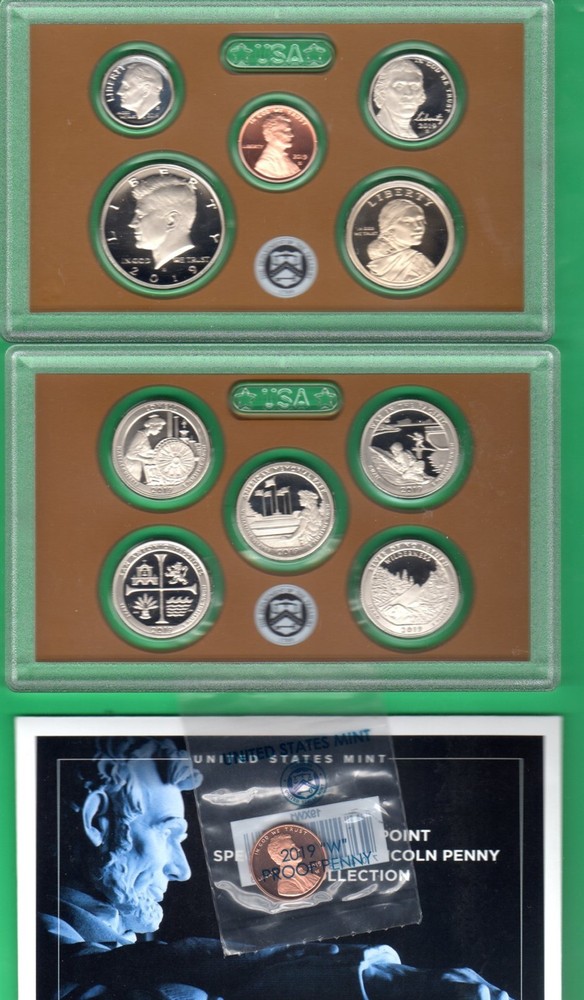 2010 through 2019 CLAD PROOF SETS 10 complete sets WITH 2019W 1 CENT