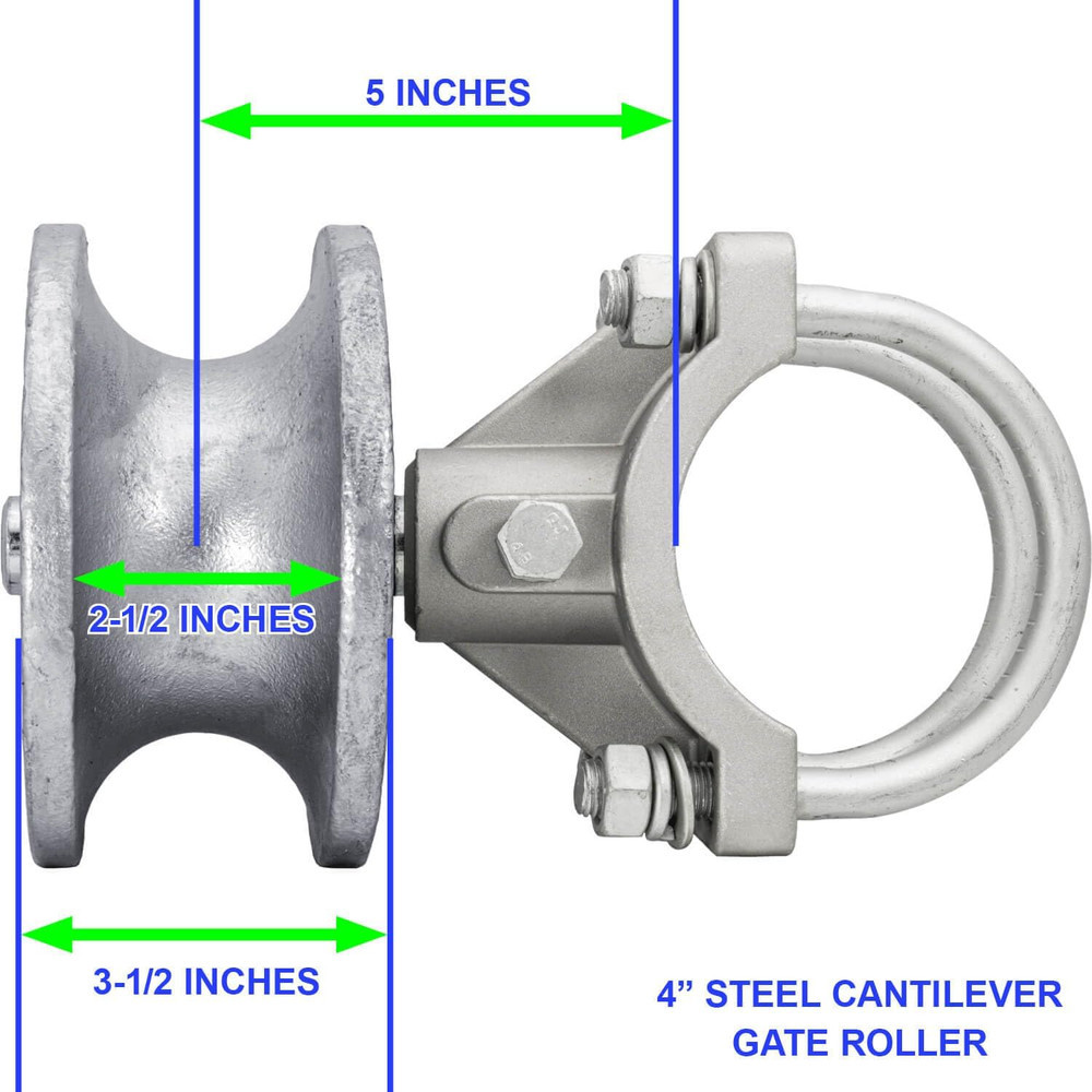 Cantilever Gate Rollers for 4" Posts & 2-3/8" Fence Frames