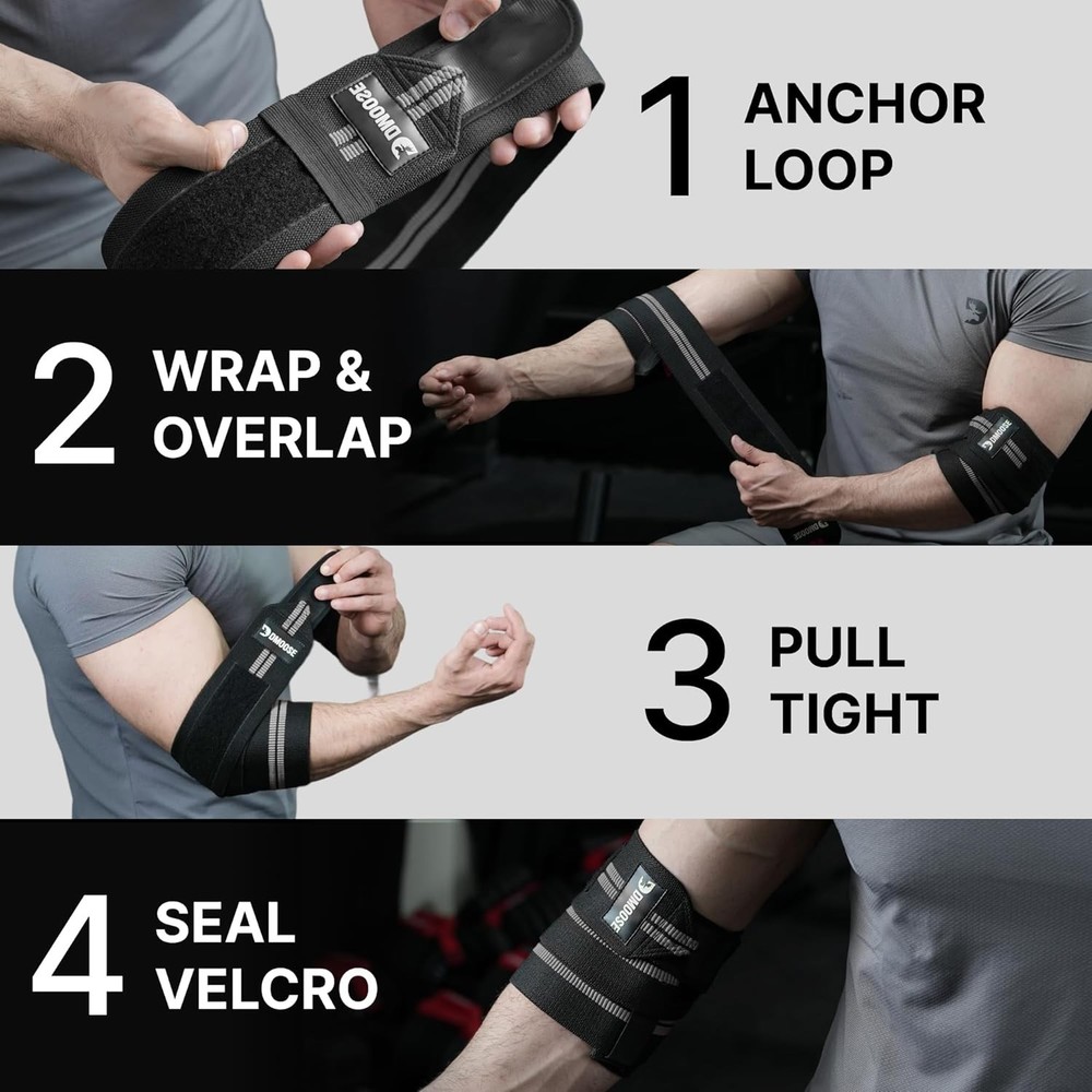 Breathable Elbow Wraps - 40'' Adjustable Straps for Joint Support & Performance