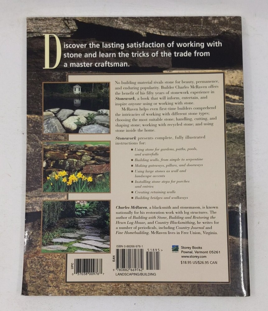 Stonework: Techniques and Projects Paperback Book By Charles McRaven