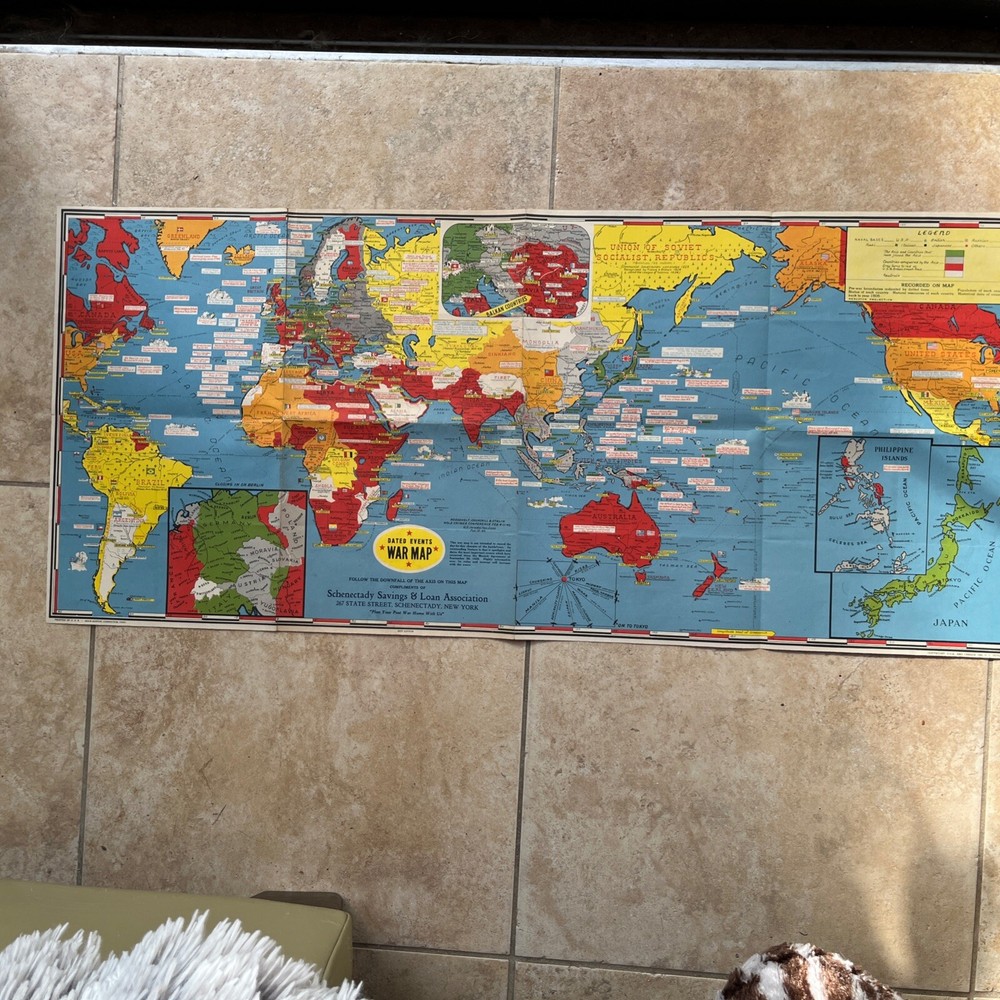 WW2 War Map 1942 Dated Events
