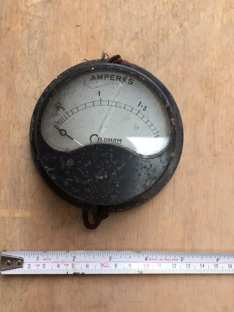 Vintage Oldham Amperes Meter Gauge
