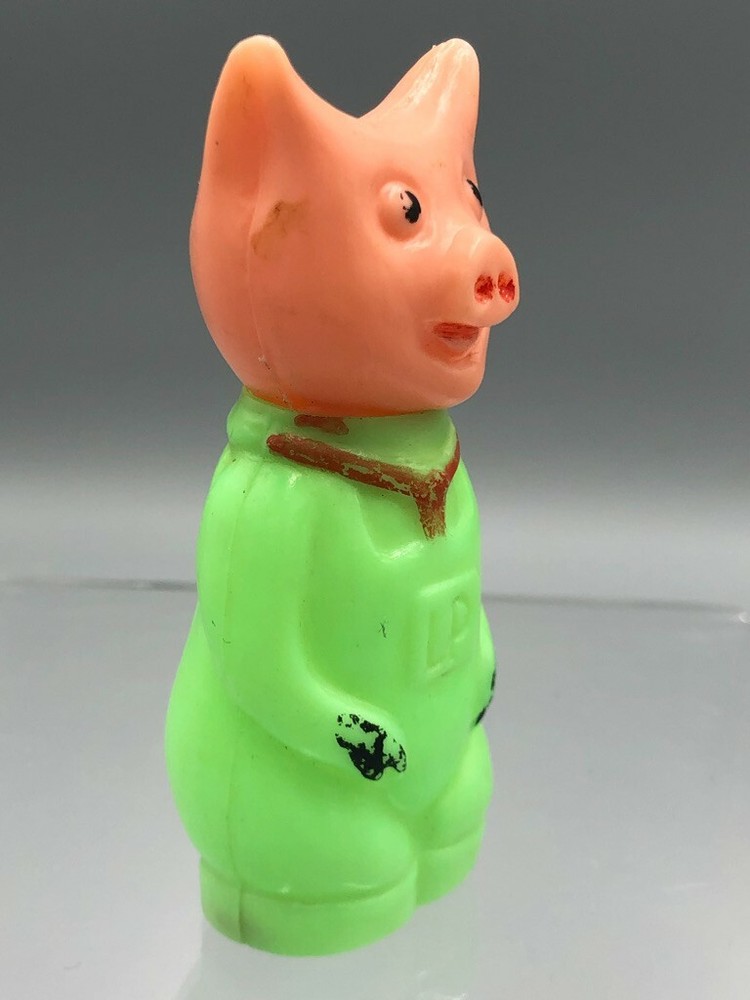 1974 Plastic PIG Overalls CANDY CONTAINER Vintage