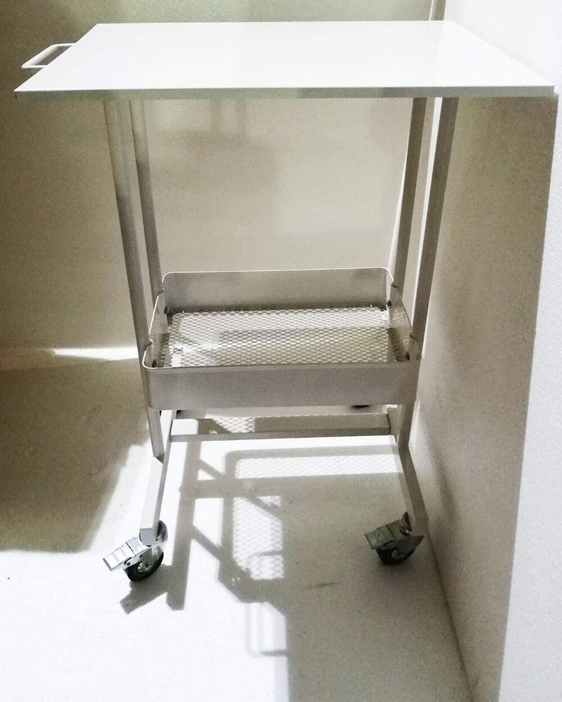 Steel Multi-functional Mobile Cart 2 Layers Cart Trolley with Storage Box