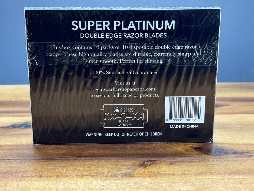 100 Platinum Ultra Sharp Double Edge Cut Barber Razor Blades