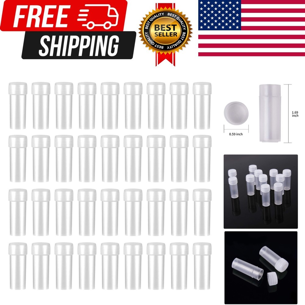 100Pcs 5ML Small Pill Plastic Containers Empty Pill Bottles Sample Bottles Vi...